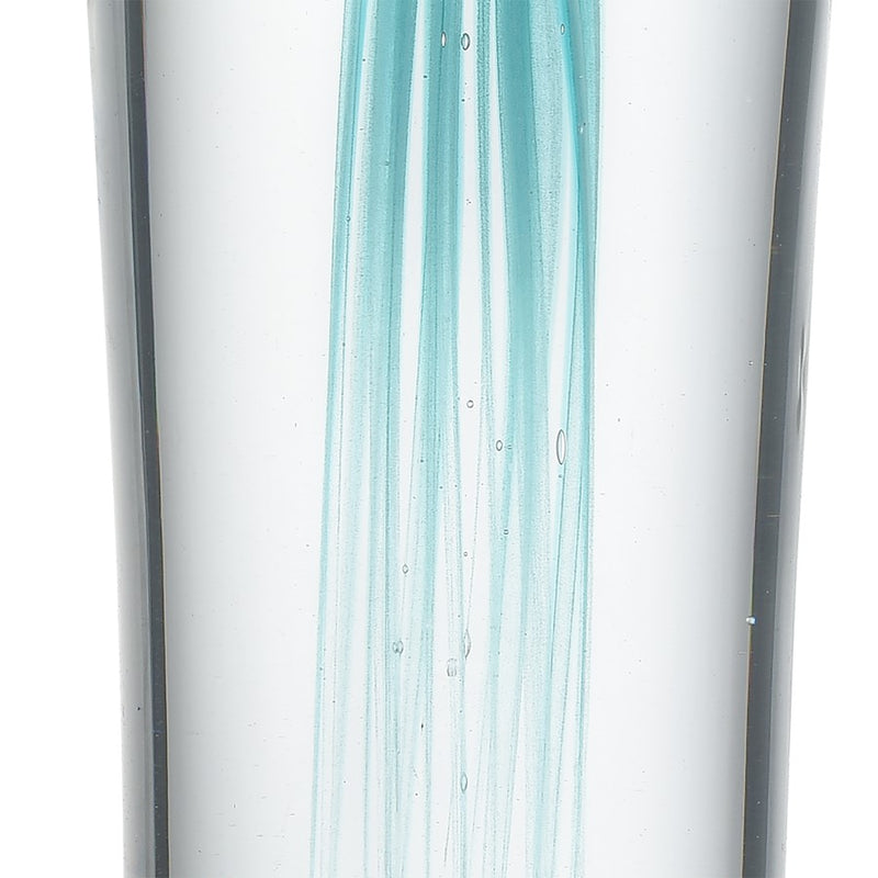 Atlas Lighting Threads 16in Object | Clear & Blue Glass | Living Room & Shelf Decor | 4 x 4 x 16 in | Model AC11638-01