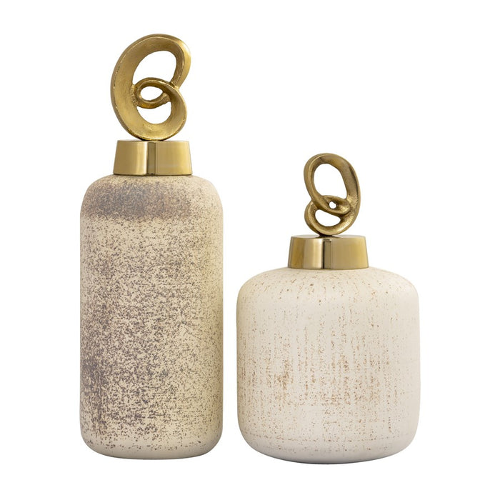 Atlas Lighting Tiff Bottle, Set of 2, Aged Cream