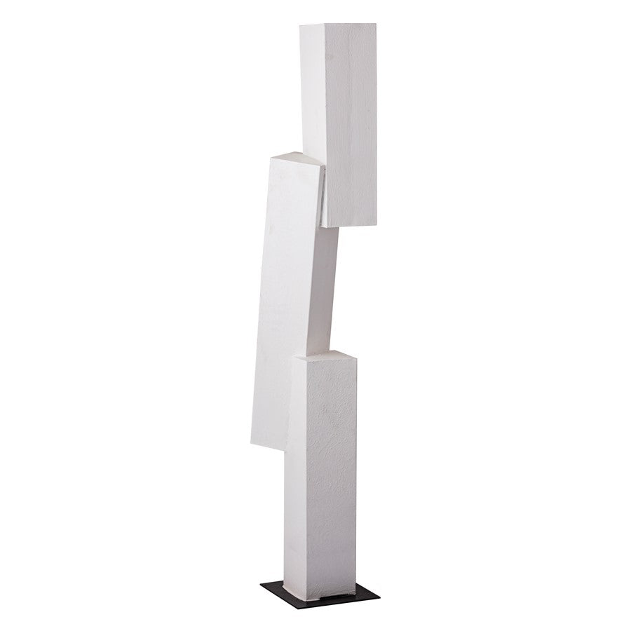 Atlas Lighting Tilt Floor Sculpture, Plaster White