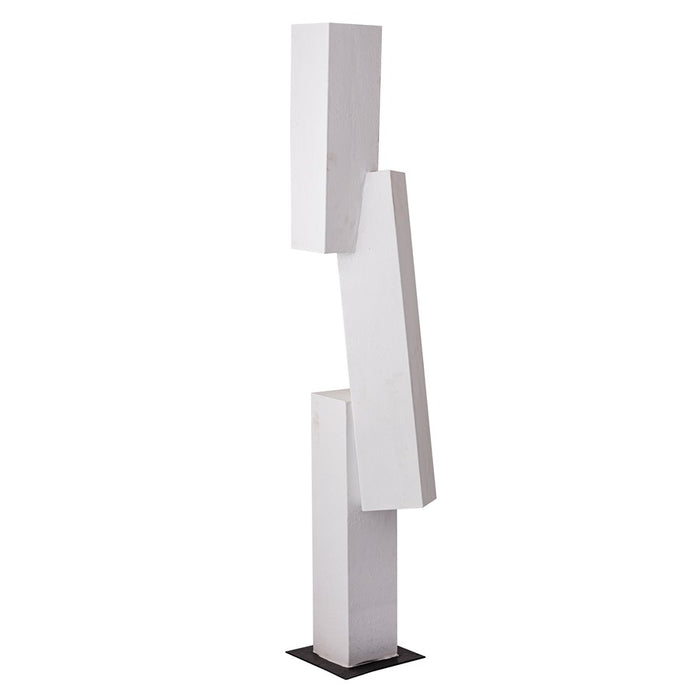 Atlas Lighting Tilt Floor Sculpture, Plaster White