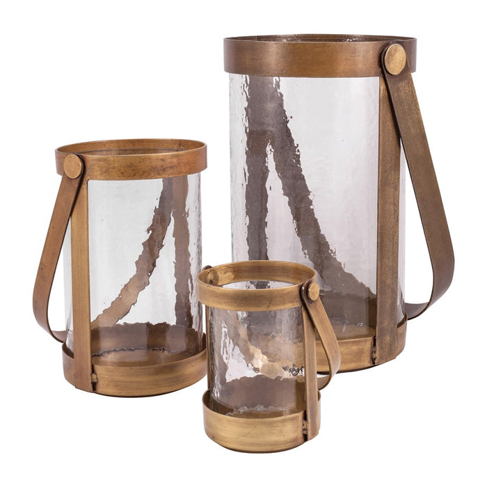 Atlas Lighting Tonal Lantern, Set of 3, Antique Brass