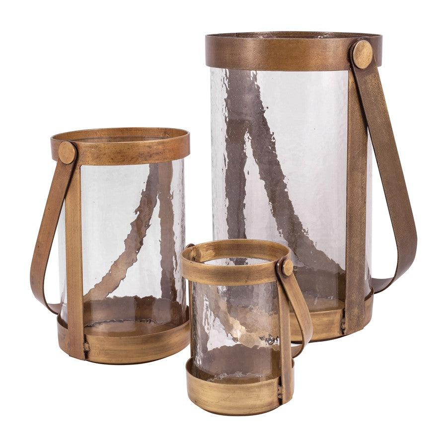 Atlas Lighting Tonal Lantern, Set of 3, Antique Brass