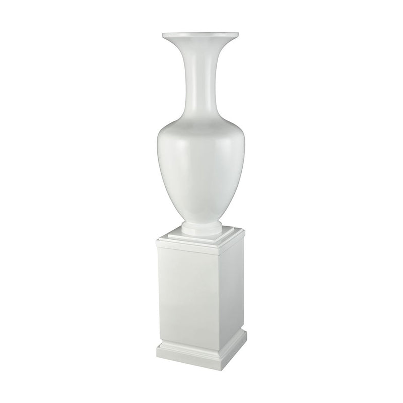 Atlas Lighting Trieste Vase | Gloss White Composite | Floor & Entryway Decor | 15 x 15 x 59 in | Model AC11649-01