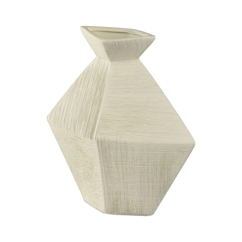 Atlas Lighting Tripp Small Vase | Ivory Earthenware Transitional Decor | Living Room & Entryway Accent | 9.5 x 3.25 x 9.75 in | Model AC11650-01