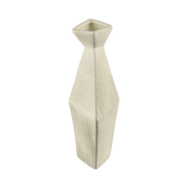 Atlas Lighting Tripp Small Vase | Ivory Earthenware Transitional Decor | Living Room & Entryway Accent | 9.5 x 3.25 x 9.75 in | Model AC11650-01