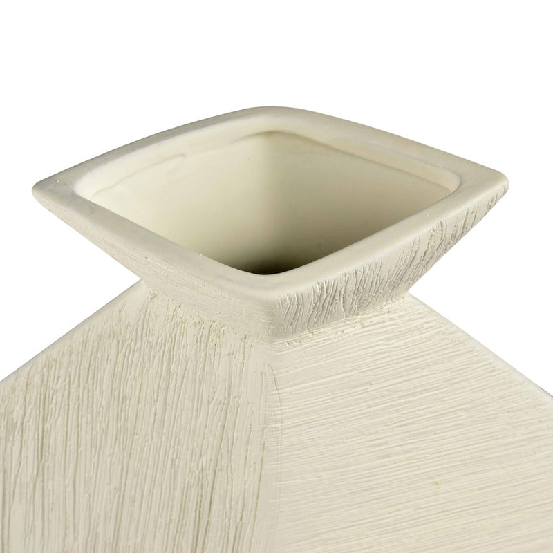 Atlas Lighting Tripp Small Vase | Ivory Earthenware Transitional Decor | Living Room & Entryway Accent | 9.5 x 3.25 x 9.75 in | Model AC11650-01