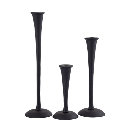 Atlas Lighting Trumpet Candleholder, Set of 3, Aged Black