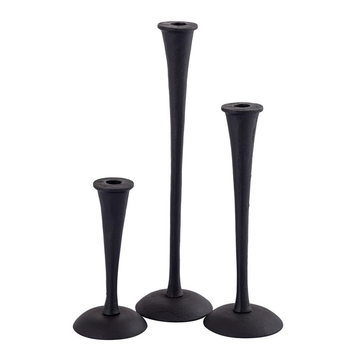 Atlas Lighting Trumpet Candleholder, Set of 3, Aged Black