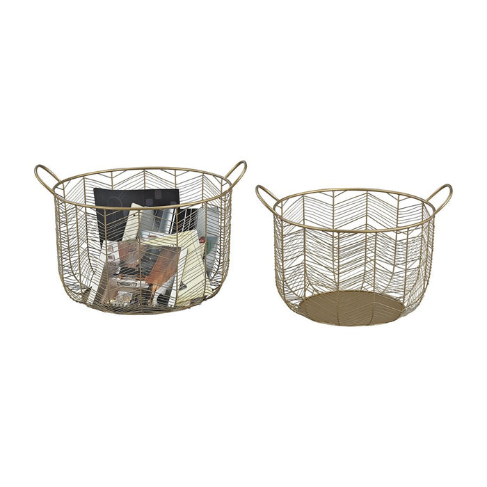 Atlas Lighting Tuckernuck Basket, Set of 2, Brass