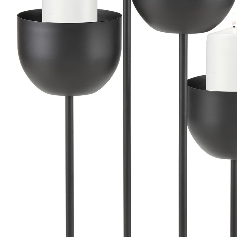 Atlas Lighting Tulip 38in Tall Candleholder | Matte Black Metal with Four Tulip Cups | Dining Room & Mantel Centerpiece | Model AC11656-01