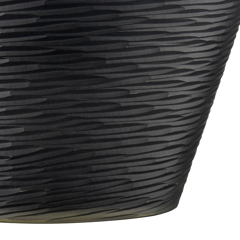Atlas Lighting Tuxedo Medium Vase | Etched Black Textured Glass | Lodge & Modern Decor, Fresh Flowers or Sculpture | Model AC11659-02