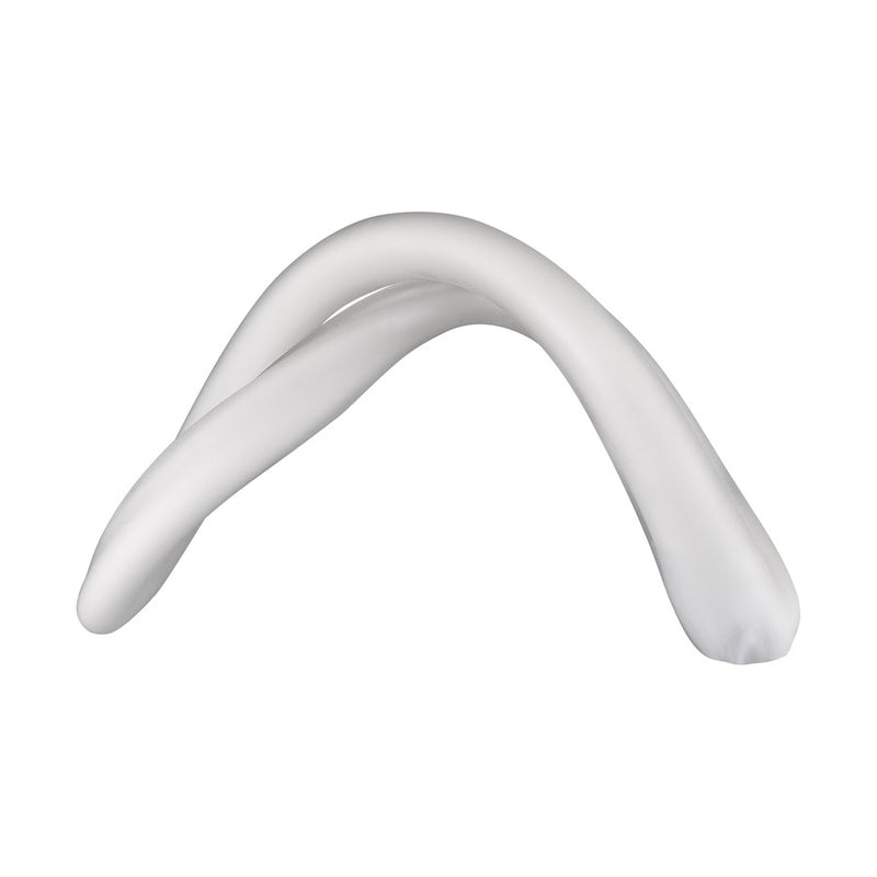 Atlas Lighting Twisted Decorative Object | White Art Glass | Tabletop & Shelf Accent | 11 x 5 x 8 in | Model AC11661-02