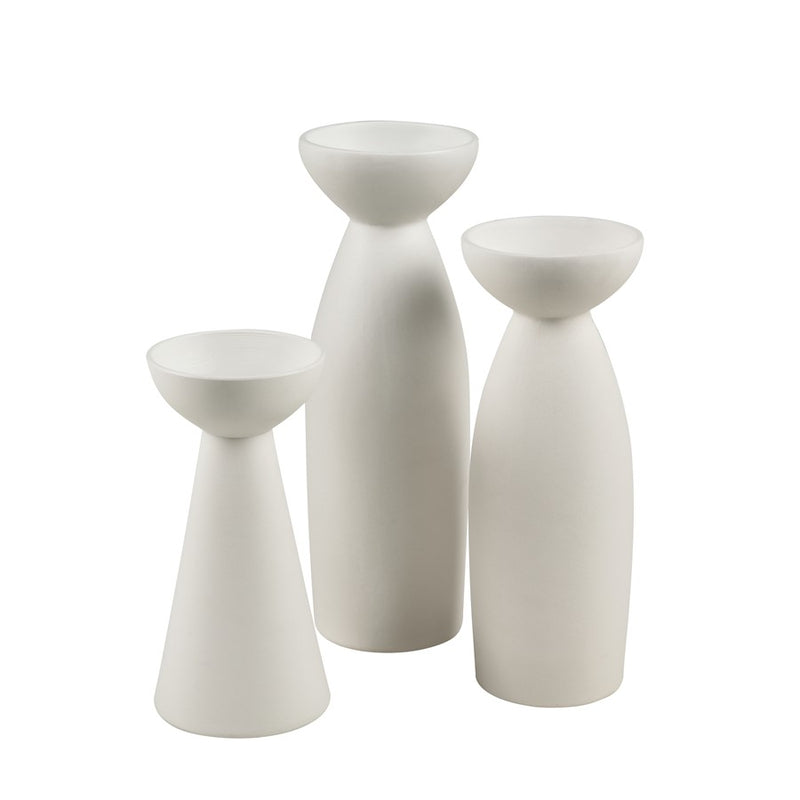 Atlas Lighting Vickers Medium Vase | Matte White Earthenware | Living Room & Entryway Decor | 4 x 4 x 11 in | Model AC11664-01