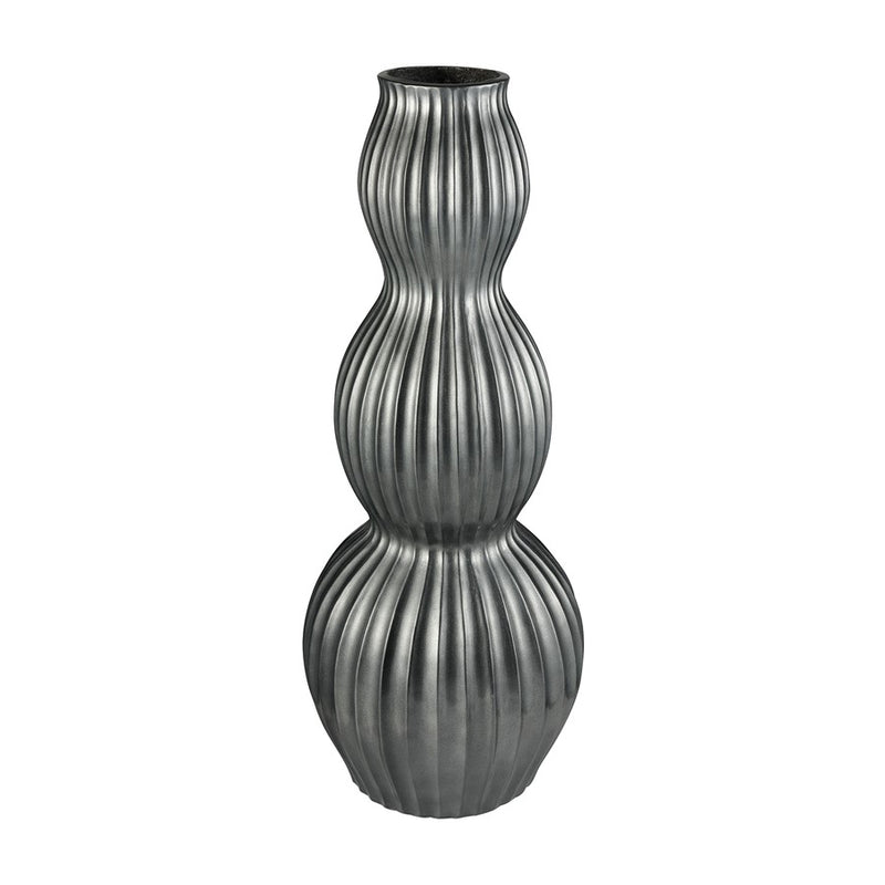Atlas Lighting Vistula Planter | Pewter Composite Ridged Modern | Patio & Entryway Planter | 17.7 x 17.7 x 47.6 in | Model AC11666-01