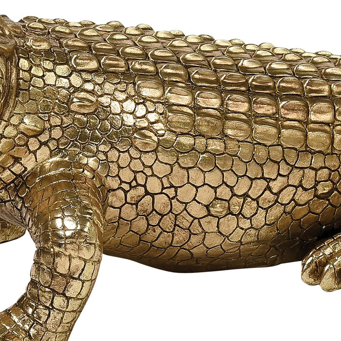 Atlas Lighting What a Croc Sculpture, Gold