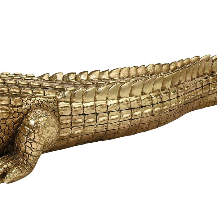 Atlas Lighting What a Croc Sculpture, Gold