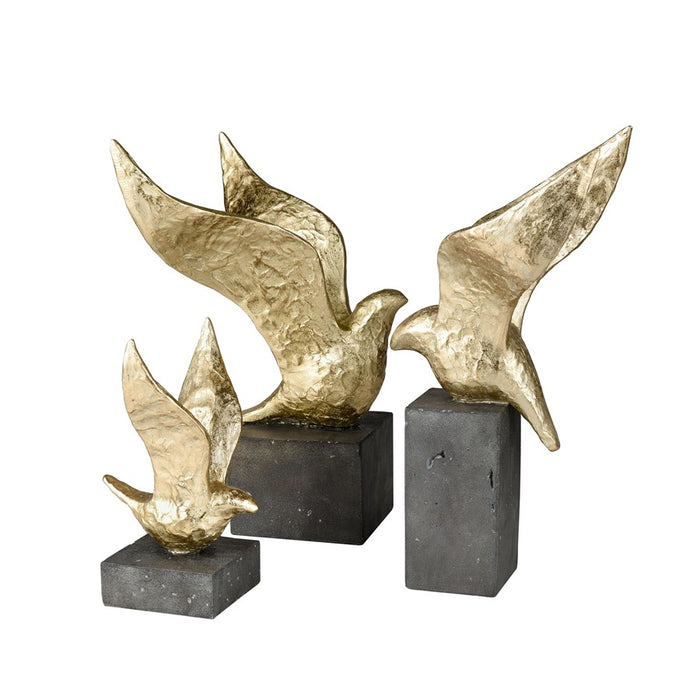 Atlas Lighting Winged Bird Sculpture, Set of , Gold