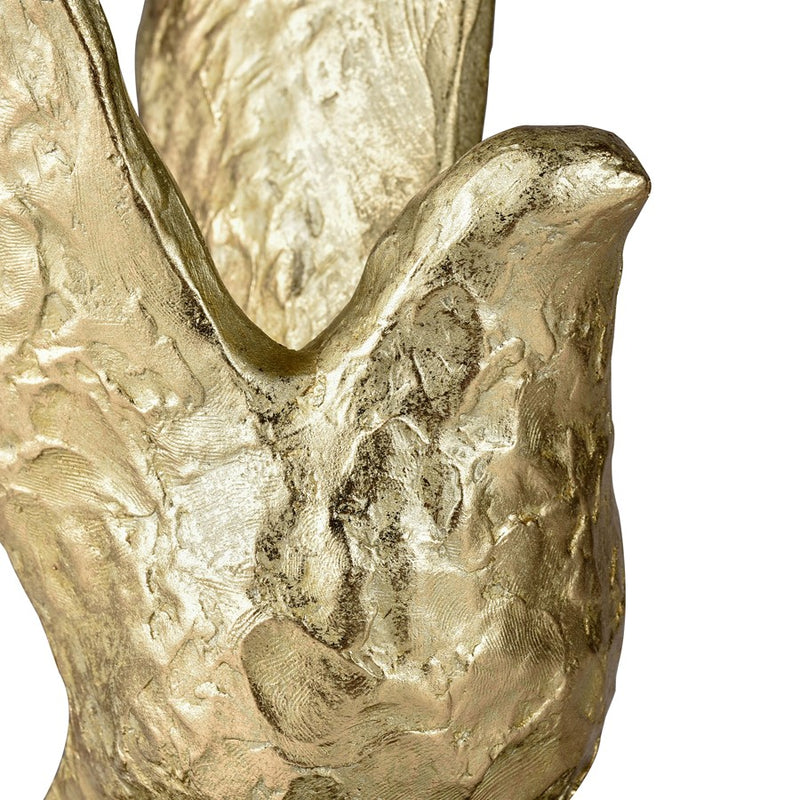 Atlas Lighting Winged Bird 11in Gold Resin Bird Sculpture Set of 3 | Modern & Aged Black Base | Bookshelf & Display Accent | Model AC11687-01S