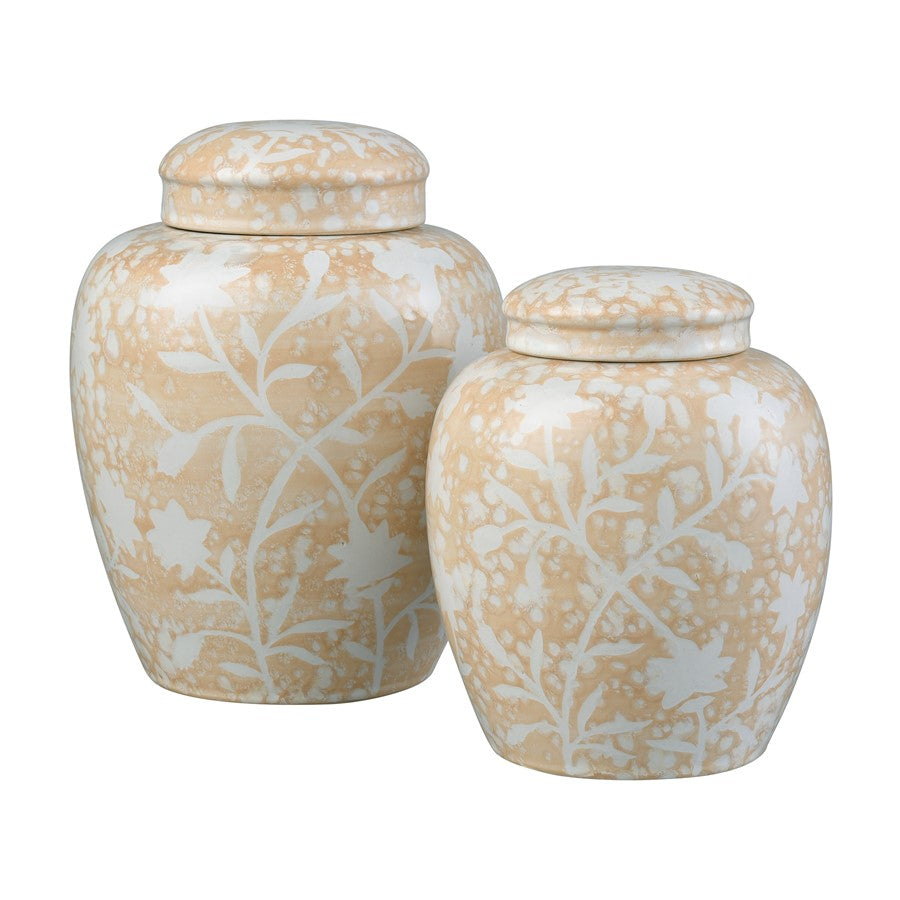 Atlas Lighting Yvonne Jar Set of 2, Cream Glazed