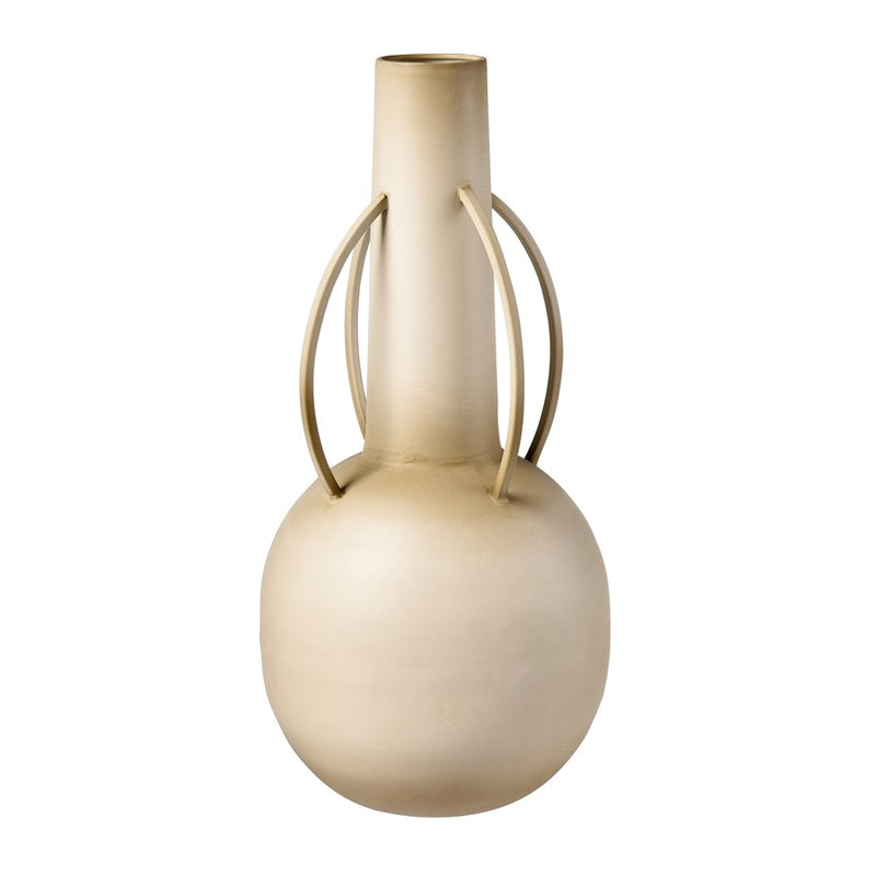 Atlas Lighting Delia Bottle II | Burnt Ivory Metal Modern Decorative Vase | Living Room & Entryway Display | 7.5 x 7.5 x 15 in | Model AC11702-01
