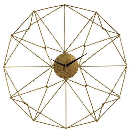 Atlas Lighting Angular Wirework Wall Clock, Brass