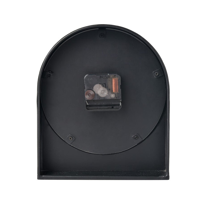 Atlas Lighting Jonah 9in Table Clock | Black Metal and White Marble-Style | Living Room & Office | 7.75 x 2.25 x 9 in | Model CK11007-01