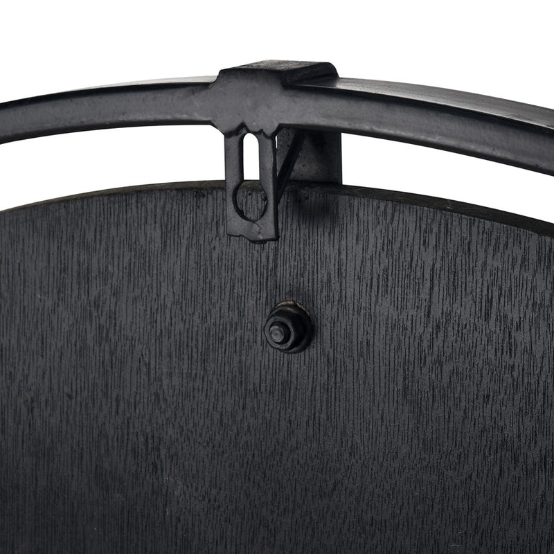 Atlas Lighting Schiller 33in Round Wall Clock | Light Oak and Black Wood Metal | Kitchen & Living Room | 33 x 33 x 1.75 in | Model CK11012-01