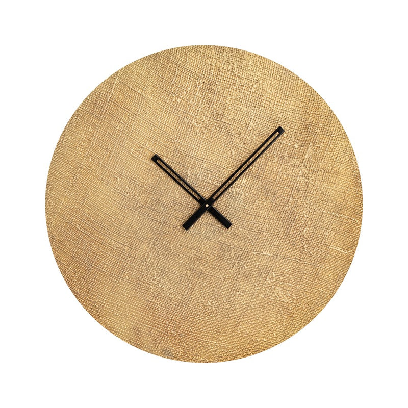 Atlas Lighting Sweeney 23in Round Wall Clock | Gold and Black Metal | Living Room & Office | 23 x 23 x 0.5 in | Model CK11014-01