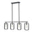 Atlas Lighting 39''W 4Lt Linear Chandelier, Black/Nickel Sockets