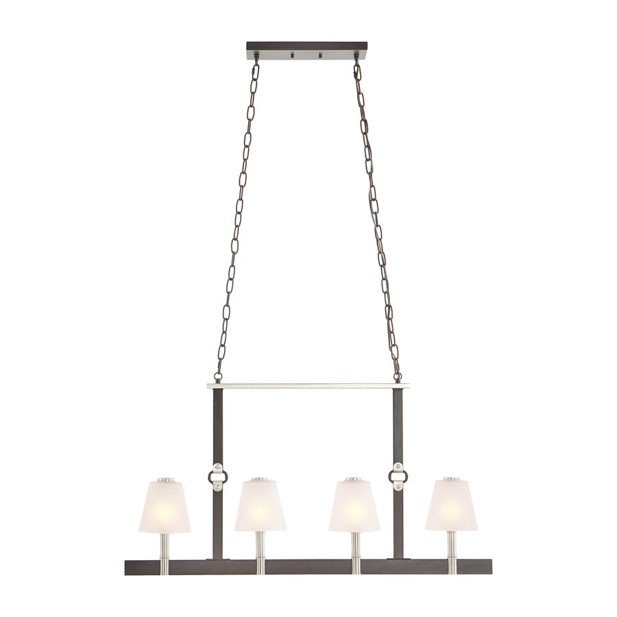 Atlas Armstrong Grove 36''W 4Lt Linear Chandelier, Espresso/WH