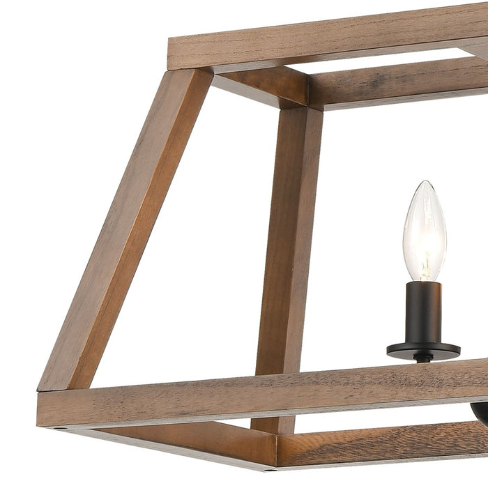Atlas Lighting Barrow 36'' Wide 6Lt Linear Chandelier, Matte Black
