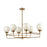 Atlas Lighting Beverly Hills 38''W 6Lt Linear Chandelier, BR/WH
