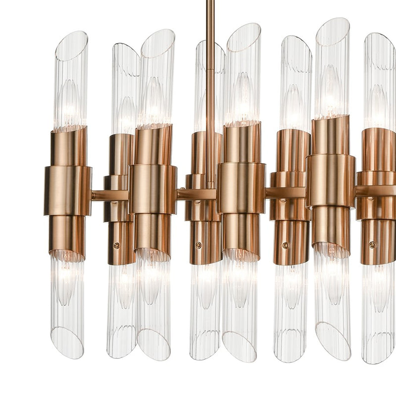 Atlas Lighting Carisbrooke 28.75''W 24Lt Linear Chandelier, Brass