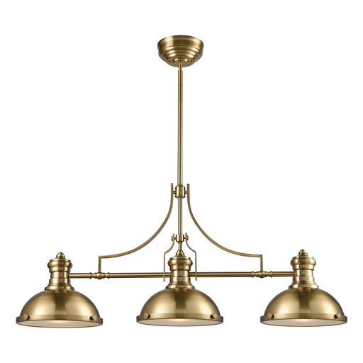 Atlas Lighting Chadwick 47in 3-Light Chandelier | Transitional Satin Brass Metal | Dining Room & Living Room | 47 x 13 x 21 in | Model CL11009-BS1