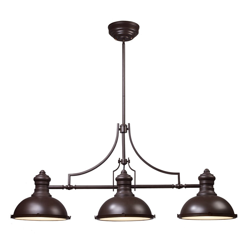 Atlas Lighting Chadwick 47'' Wide 3Lt Linear Chandelier, Bronze