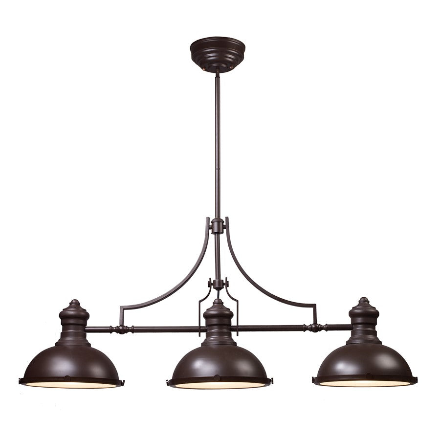Atlas Lighting Chadwick 47'' Wide 3Lt Linear Chandelier, Bronze