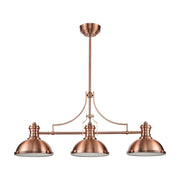 Atlas Lighting Chadwick 47in 3-Light Chandelier | Transitional Antique Copper and Copper Metal | Kitchen Island & Dining Room | Model CL11009-CO