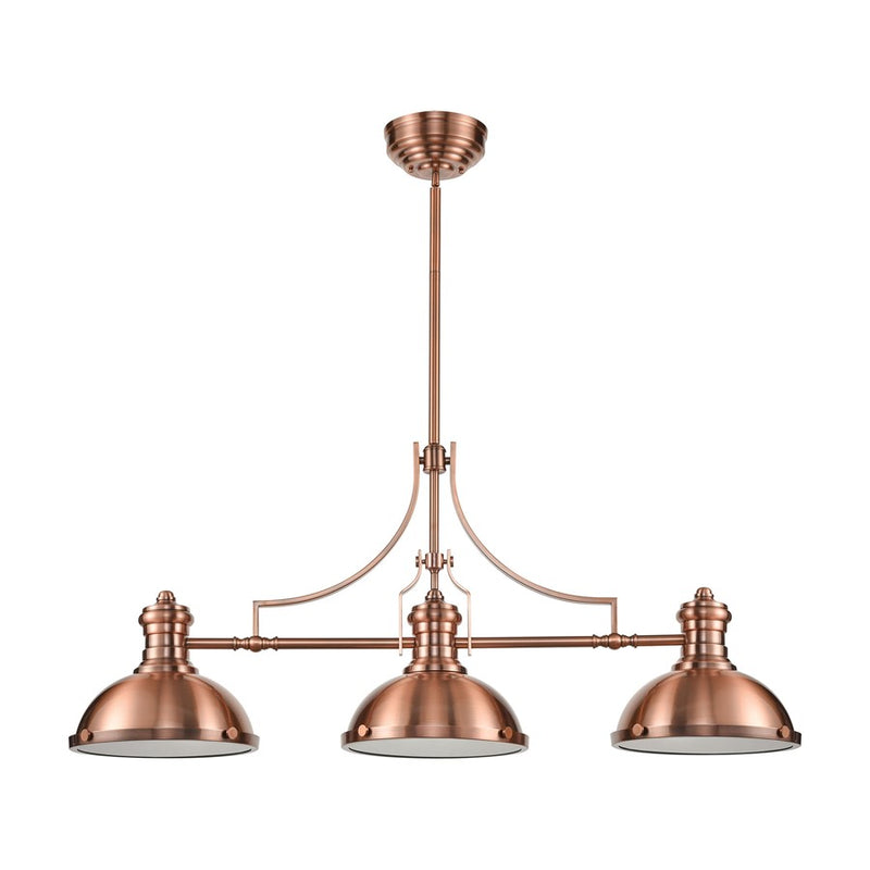 Atlas Lighting Chadwick 47in 3-Light Chandelier | Transitional Antique Copper and Copper Metal | Kitchen Island & Dining Room | Model CL11009-CO