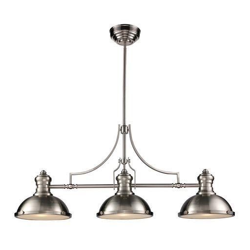 Atlas Lighting Chadwick 47'' Wide 3Lt Linear Chandelier, Nickel