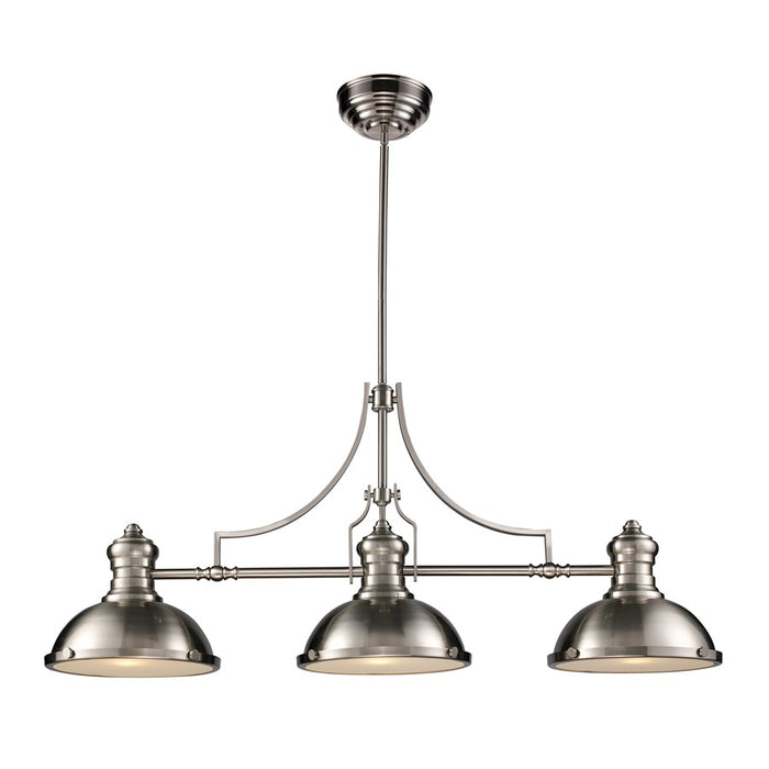 Atlas Lighting Chadwick 47'' Wide 3Lt Linear Chandelier, Nickel