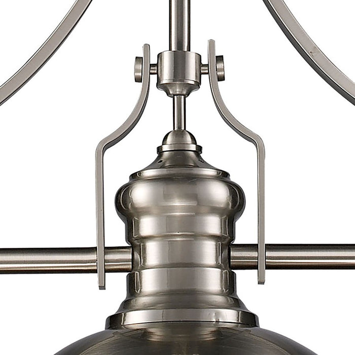 Atlas Lighting Chadwick 47'' Wide 3Lt Linear Chandelier, Nickel