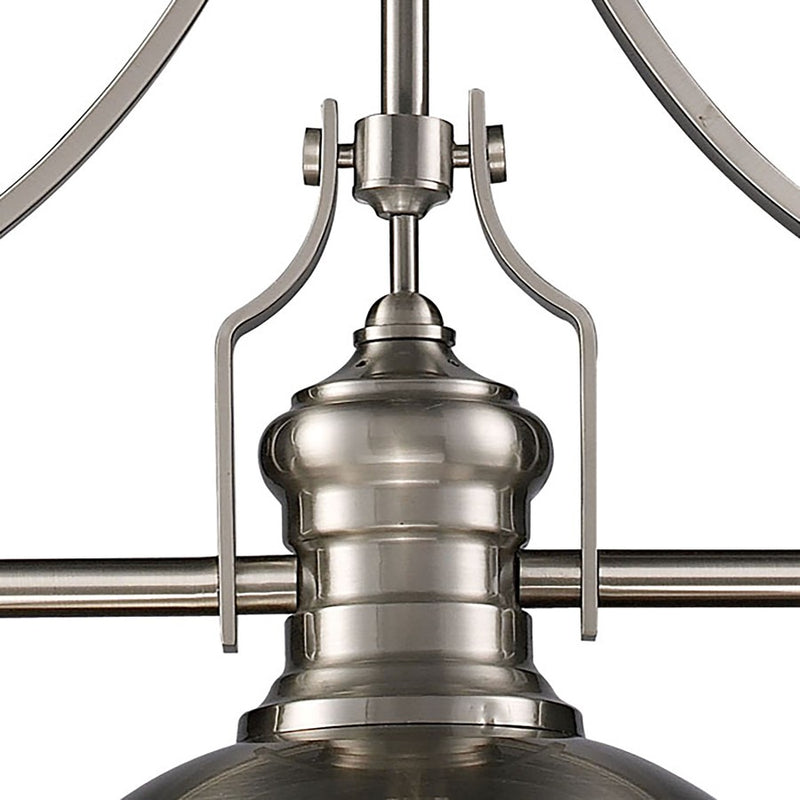 Atlas Lighting Chadwick 47in 3-Light Chandelier | Transitional Satin Nickel and Nickel Metal | Kitchen Island & Dining Room | Model CL11009-NK1