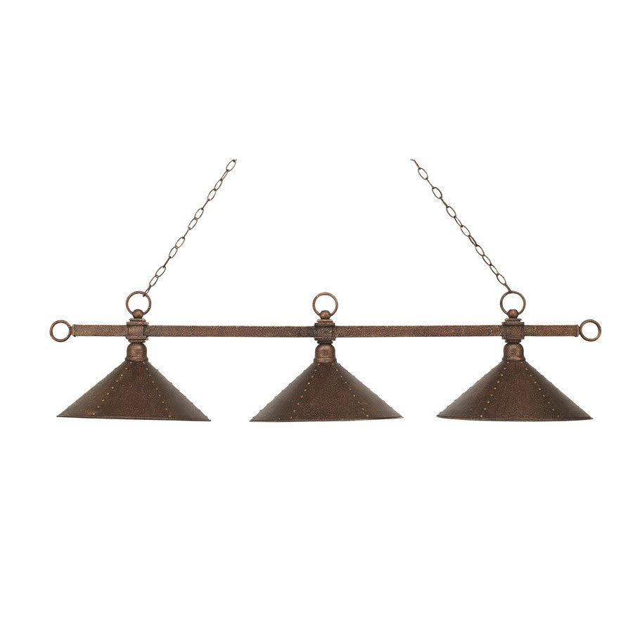 Atlas Designer Classics 58''W 3Lt Linear Chandelier, Copper
