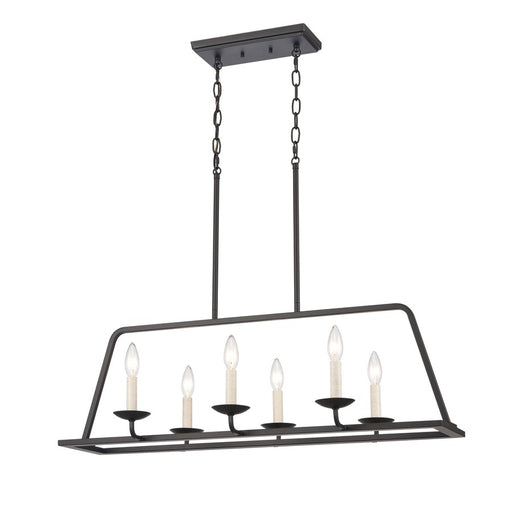 Atlas Lighting Ellisville 34'' Wide 6Lt Chandelier, Matte Black