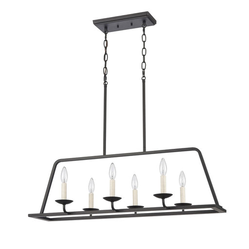 Atlas Lighting Ellisville 34'' Wide 6Lt Chandelier, Matte Black