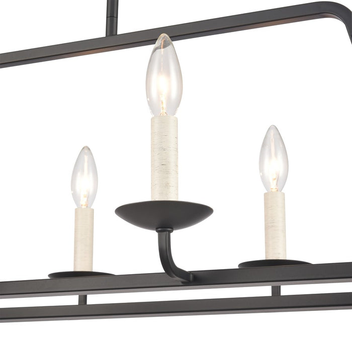Atlas Lighting Ellisville 34'' Wide 6Lt Chandelier, Matte Black