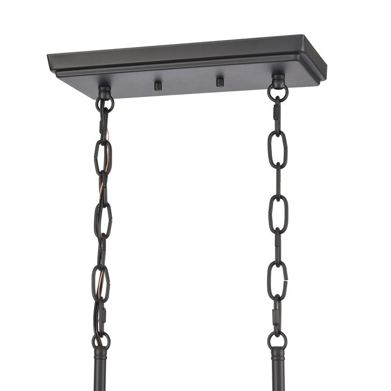 Atlas Lighting Ellisville 34in 6-Light Chandelier | Transitional Matte Black and Antique White Metal | Dining Room & Living Room | Model CL11013-BK