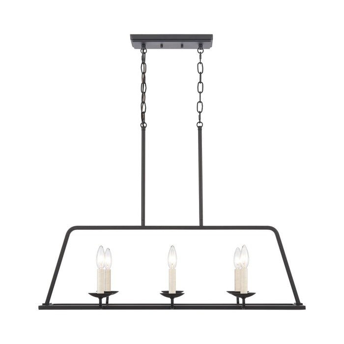 Atlas Lighting Ellisville 34'' Wide 6Lt Chandelier, Matte Black