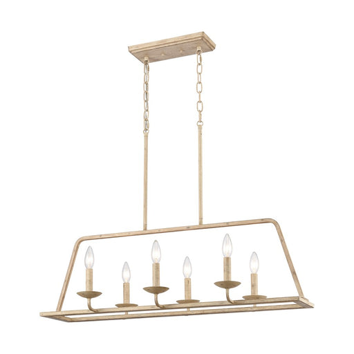 Atlas Lighting Ellisville 34'' Wide 6Lt Chandelier, Antique Cream