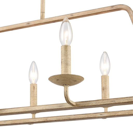Atlas Lighting Ellisville 34'' Wide 6Lt Chandelier, Antique Cream
